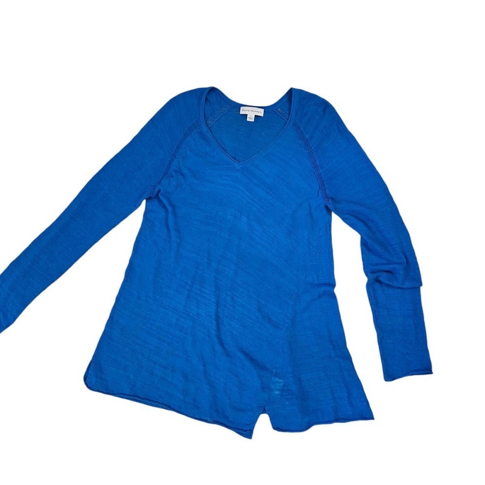White + Warren Women's Long Sleeve V-Neck Top - Size L‎